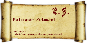 Meissner Zotmund névjegykártya
